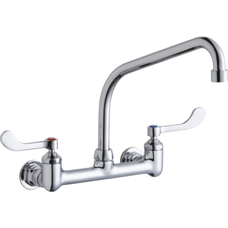 Elkay Elkay 8" Centers Wall Faucet 10" High Arc Spout 4" Wsbld Hdl Inlets LK940HA10T4H